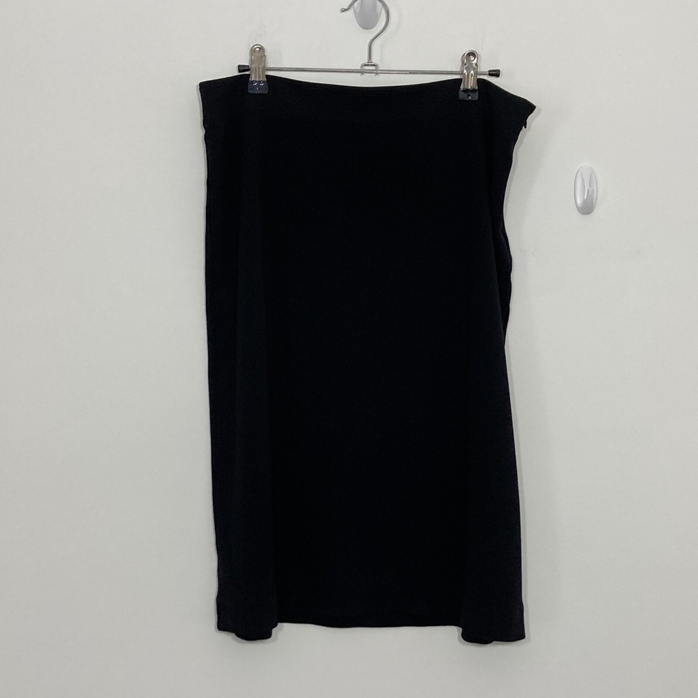 Eileen Fisher Womens Skirt Medium Black Pencil Side Zip Knee Length